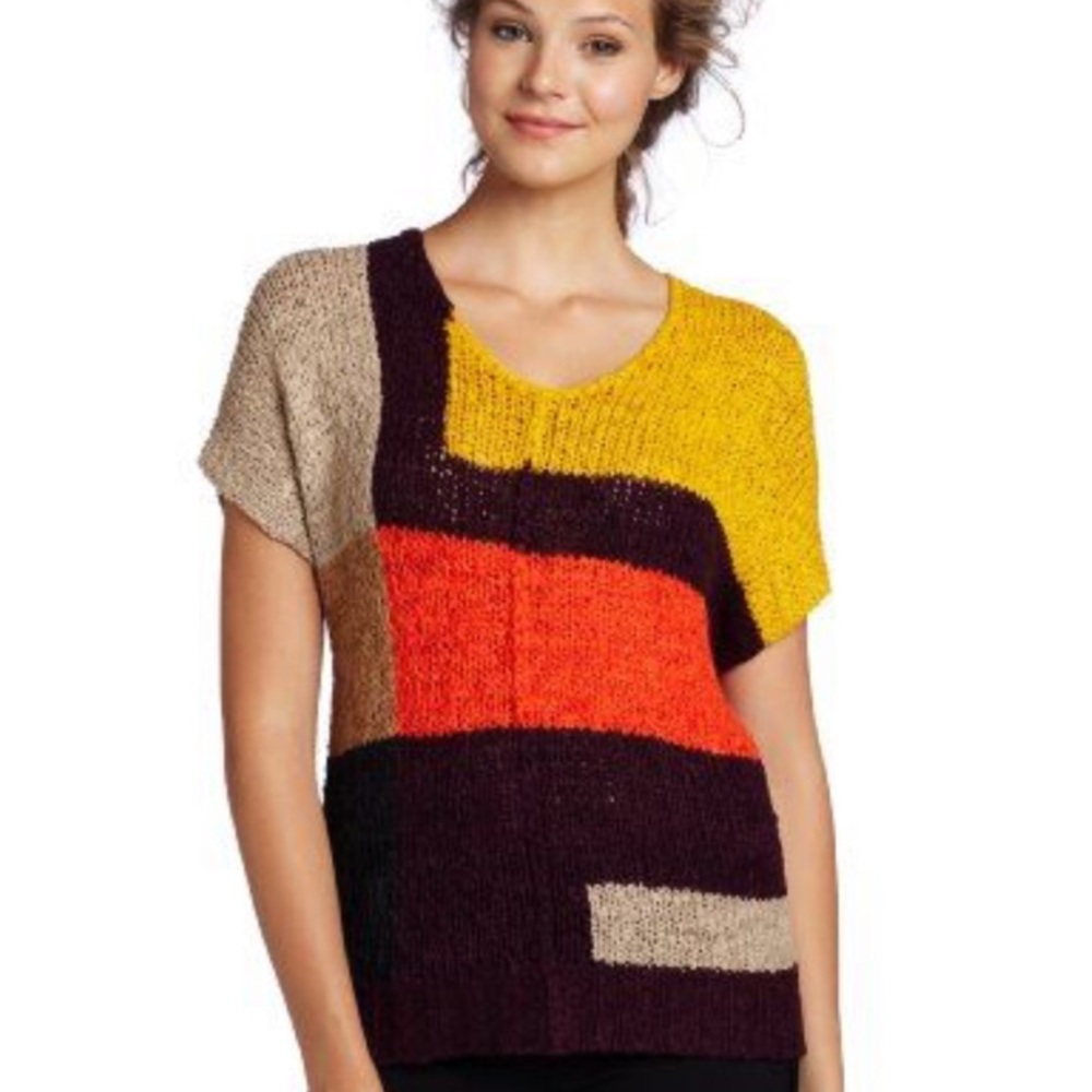 BCBGMaxAzria Cayden Colorblock Knit Sweater